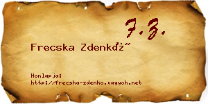 Frecska Zdenkó névjegykártya